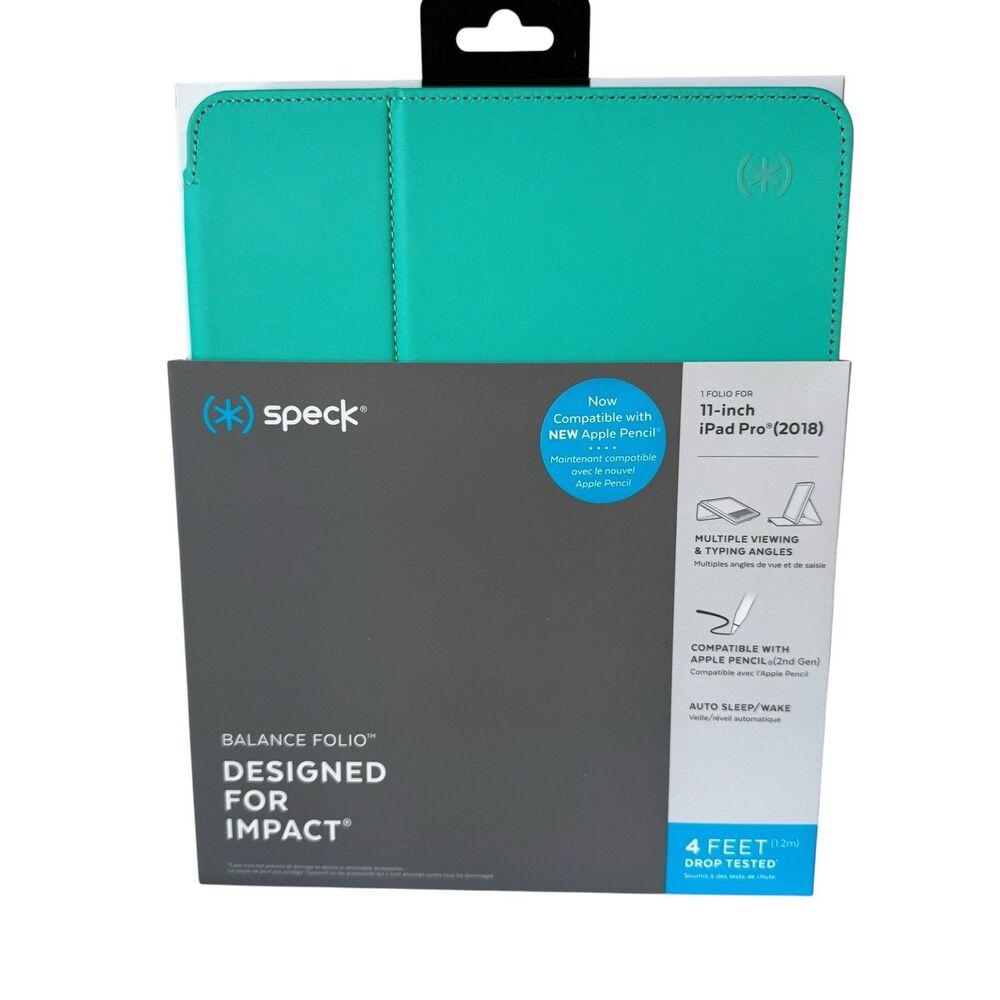 NEW Speck Balance Folio iPad Protective Case Stand For 11-inch iPad Tropic Teal